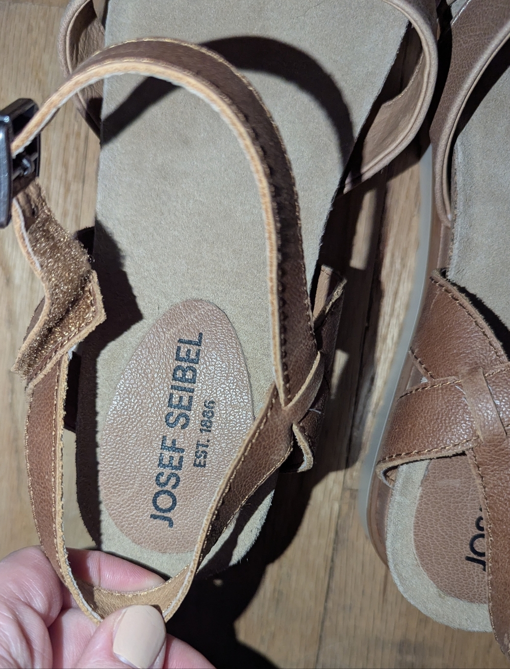 Josef Seibel Brown Leather Slingback Sandals Size 40 Comfort Open Toe Buckle - Picture 4 of 4